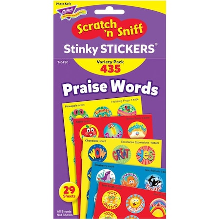 Trend Stinky Stickers Praise Word Jumbo Pack, 435 Large Round TEPT6490